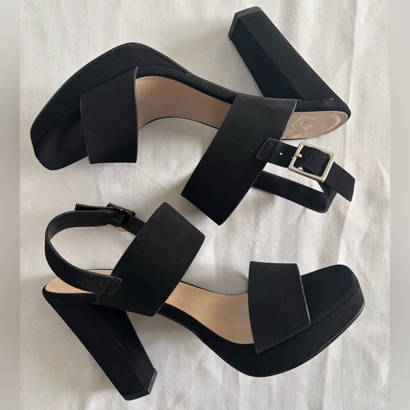 D  Elegant Black Platform High Heels Size 7.5 - Picture 2 of 5